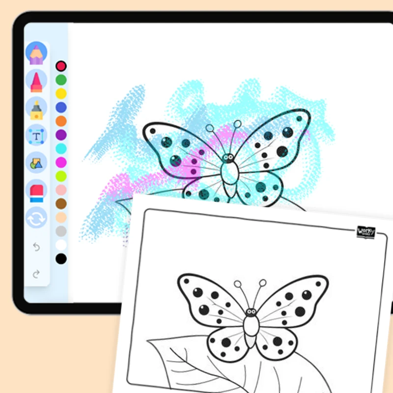 Butterfly with Polka Dots — coloring-pages coloring page for Grade 1, Grade 2, Grade 3, Grade 4, Grade 5, page 1 of 1