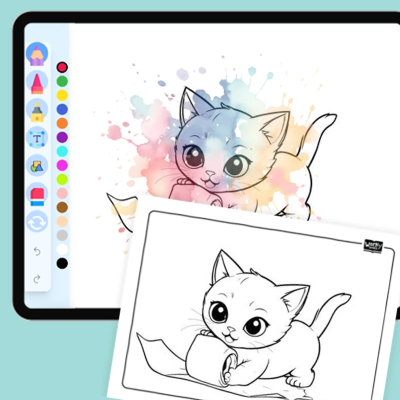 Mischievous Cat — coloring-pages coloring page for Grade 1, Grade 2, Grade 3, Grade 4, Grade 5, page 1 of 1