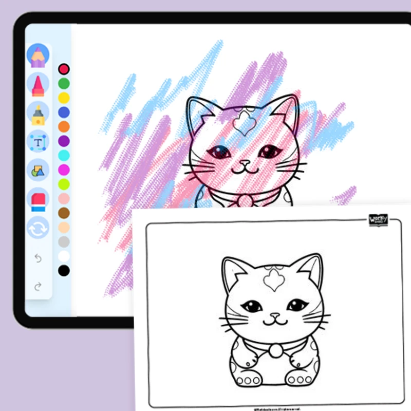 Maneki Neko Cat — coloring-pages coloring page for Grade 1, Grade 2, Grade 3, Grade 4, Grade 5, page 1 of 1