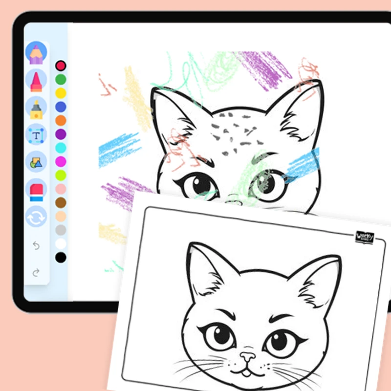 Cute Cat Face — coloring-pages coloring page for Grade 1, Grade 2, Grade 3, Grade 4, Grade 5, page 1 of 1