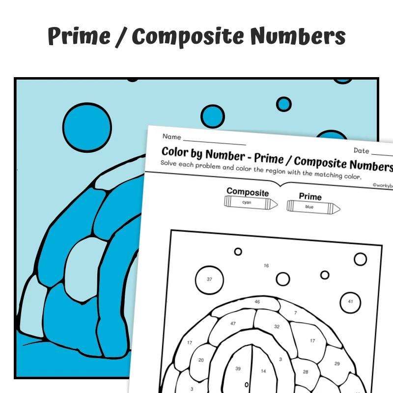 Prime & Composite Color by Number — CBN.WINTER.22-2 — math worksheet for Grade 4, page 1 of 1