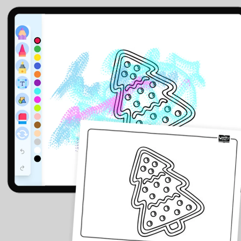 Christmas Cookies Tree Shaped — coloring-pages coloring page for Grade 1, Grade 2, Grade 3, Grade 4, Grade 5, page 1 of 1