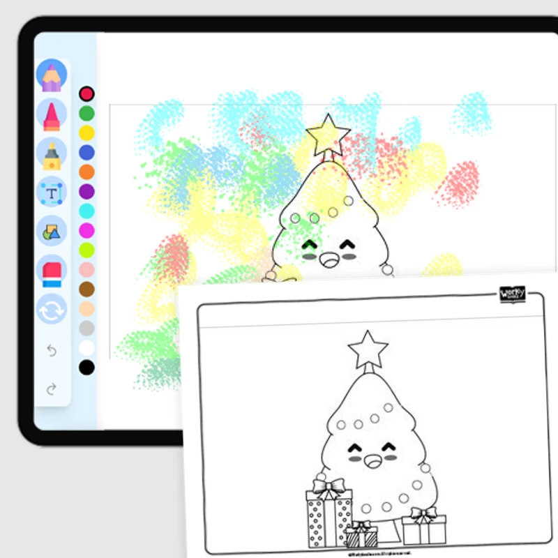 Cute Christmas Tree — coloring-pages coloring page for Grade 1, Grade 2, Grade 3, Grade 4, Grade 5, page 1 of 1