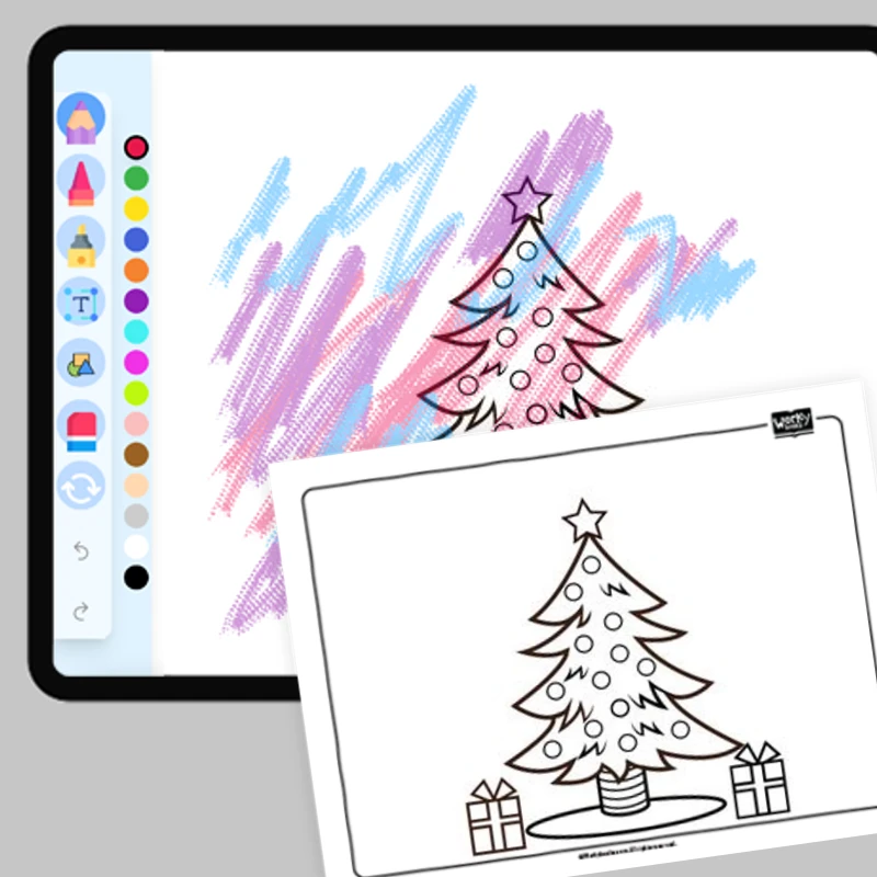 Christmas Lights on a tree — coloring-pages coloring page for Grade 1, Grade 2, Grade 3, Grade 4, Grade 5, page 1 of 1