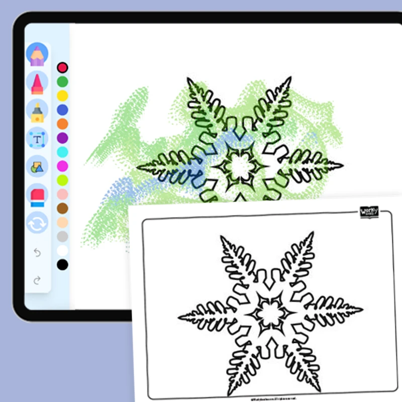 A snowflake with intricate designs — coloring-pages coloring page for Grade 1, Grade 2, Grade 3, Grade 4, Grade 5, page 1 of 1