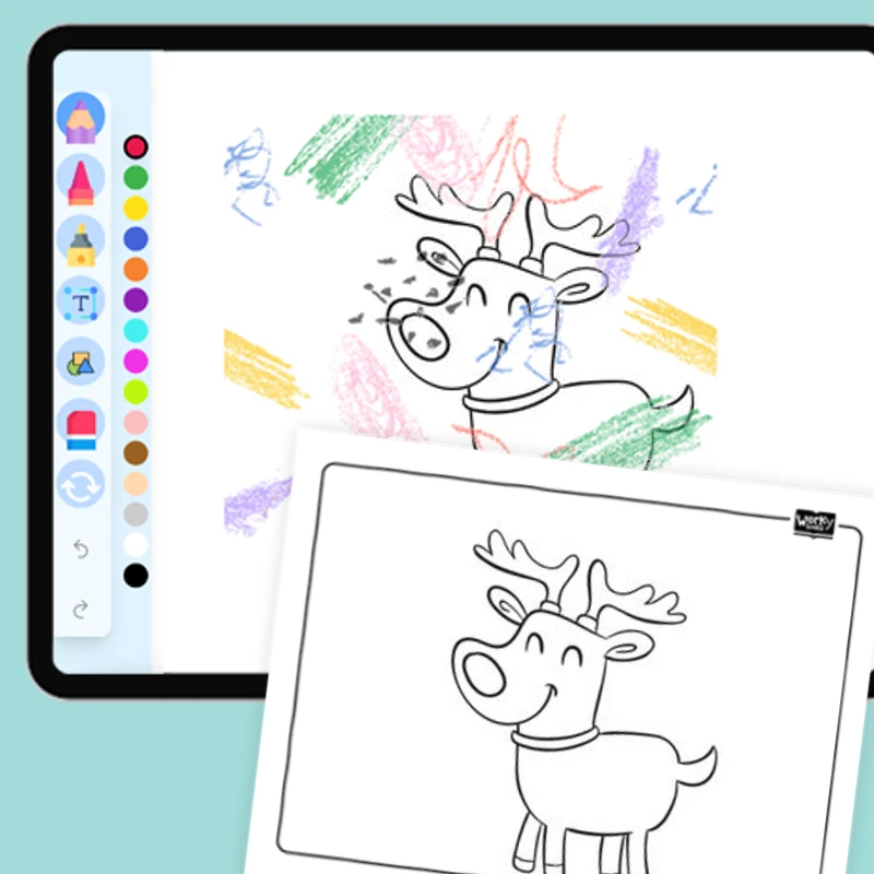 Rudolph the Red-Nosed Reindeer — coloring-pages coloring page for Grade 1, Grade 2, Grade 3, Grade 4, Grade 5, page 1 of 1