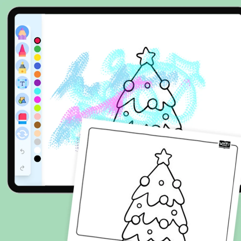 SImple Christmas tree with Snowflakes — coloring-pages coloring page for Grade 1, Grade 2, Grade 3, Grade 4, Grade 5, page 1 of 1