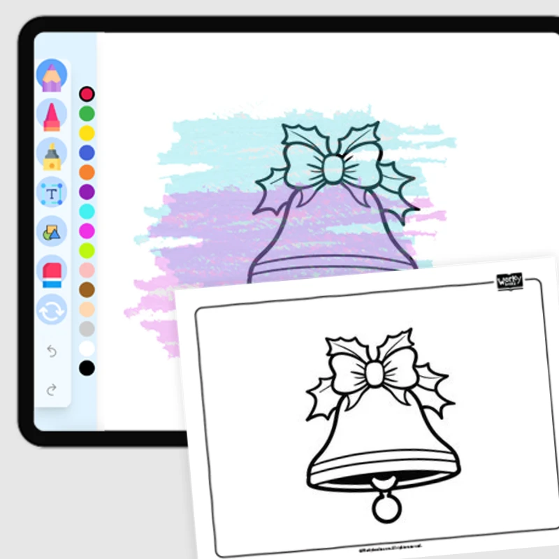 Christmas bell — coloring-pages coloring page for Grade 1, Grade 2, Grade 3, Grade 4, Grade 5, page 1 of 1