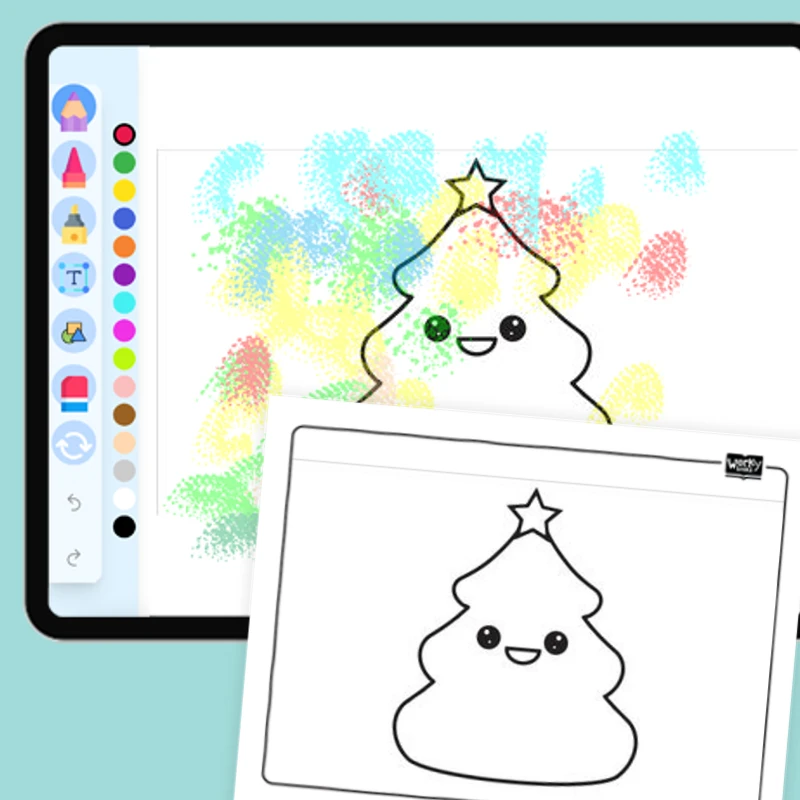 Christmas tree topped with a star — coloring-pages coloring page for Grade 1, Grade 2, Grade 3, Grade 4, Grade 5, page 1 of 1