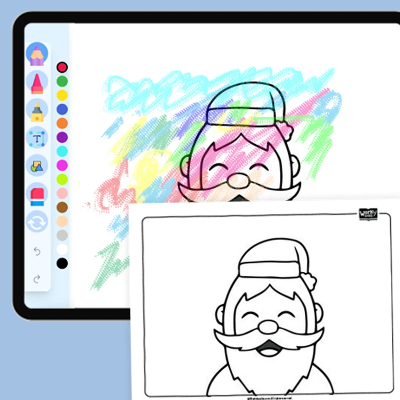 Santa Face — coloring-pages coloring page for Grade 1, Grade 2, Grade 3, Grade 4, Grade 5, page 1 of 1