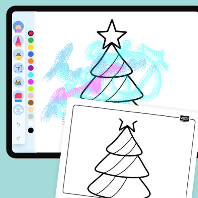 Green Christmas Tree — coloring-pages coloring page for Grade 1, Grade 2, Grade 3, Grade 4, Grade 5, page 1 of 1