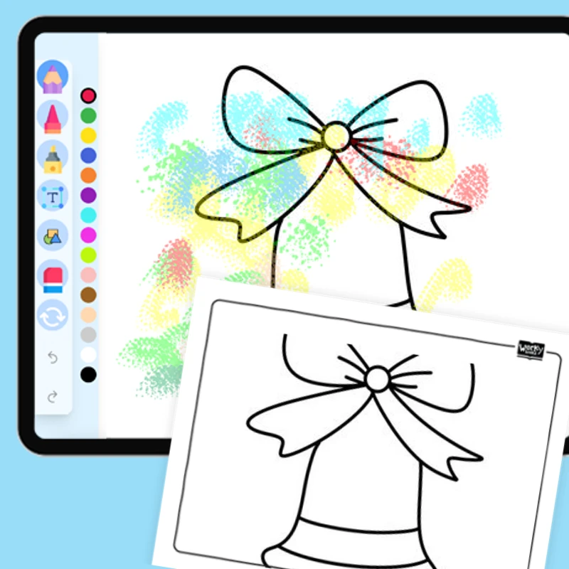 Christmas Bell with Bow — coloring-pages coloring page for Grade 1, Grade 2, Grade 3, Grade 4, Grade 5, page 1 of 1
