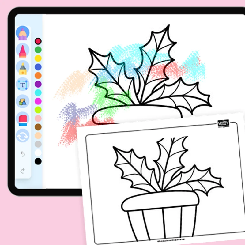Christmas Plant — coloring-pages coloring page for Grade 1, Grade 2, Grade 3, Grade 4, Grade 5, page 1 of 1