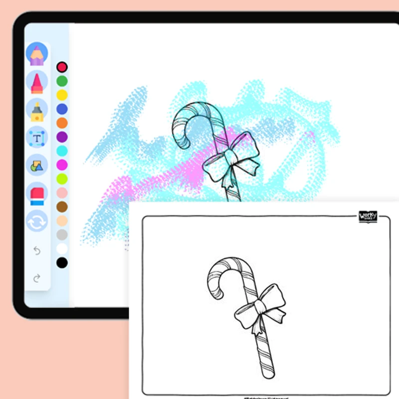 A candy cane — coloring-pages coloring page for Grade 1, Grade 2, Grade 3, Grade 4, Grade 5, page 1 of 1