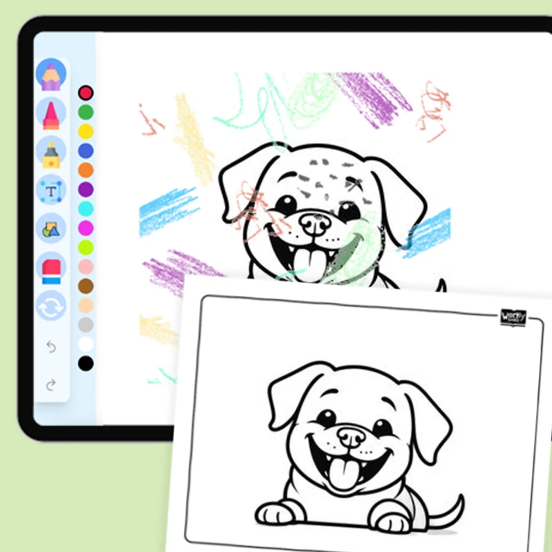 Dog's Healthy Smile — coloring-pages coloring page for Grade 1, Grade 2, Grade 3, Grade 4, Grade 5, page 1 of 1