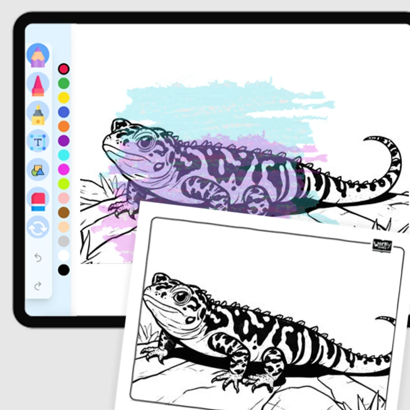 Gila Monster — coloring-pages coloring page for Grade 1, Grade 2, Grade 3, Grade 4, Grade 5, page 1 of 1