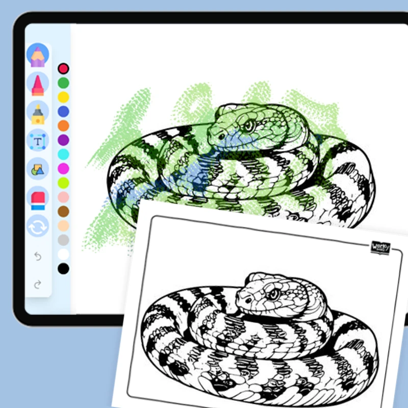 Rattlesnake in the Desert — coloring-pages coloring page for Grade 1, Grade 2, Grade 3, Grade 4, Grade 5, page 1 of 1