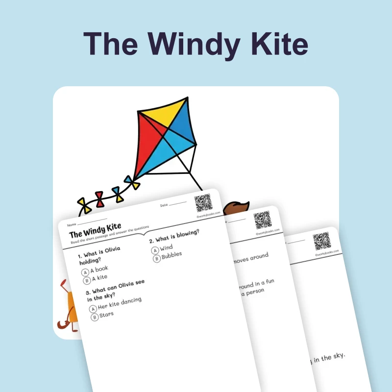 Olivia's Kite Flying Adventure -Short Story — ela — reading comprehension for Grade 1, Grade 2, page 1 of 4