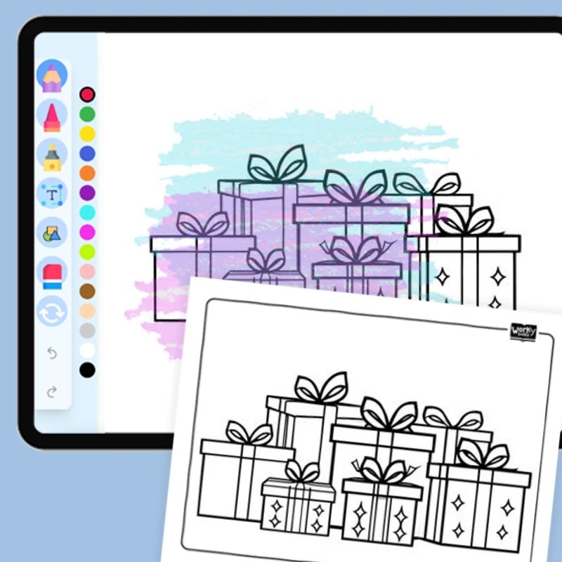 Diwali Gift Boxes Presents — coloring-pages coloring page for Grade 1, Grade 2, Grade 3, Grade 4, Grade 5, page 1 of 1
