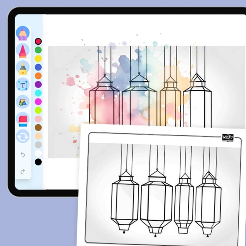 Diwali Lantern Kandil Decoration — coloring-pages coloring page for Grade 1, Grade 2, Grade 3, Grade 4, Grade 5, page 1 of 1