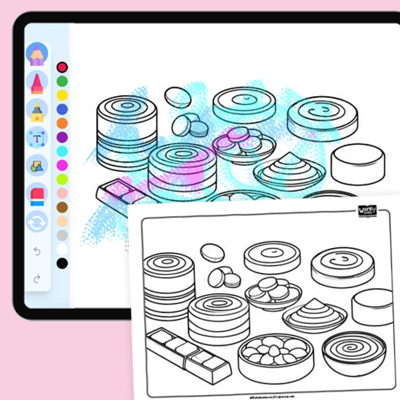 Diwali Sweets and Savories — coloring-pages coloring page for Grade 1, Grade 2, Grade 3, Grade 4, Grade 5, page 1 of 1
