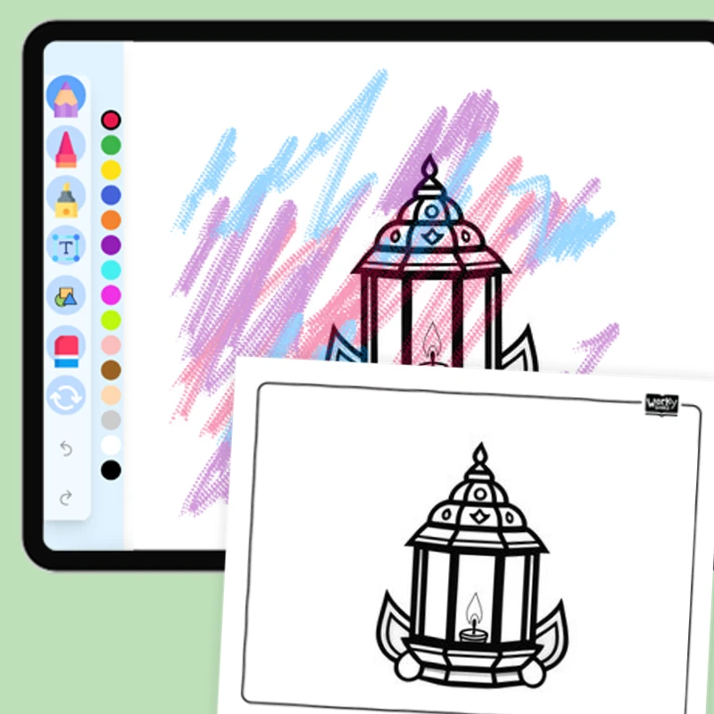 Diwali Lantern — coloring-pages coloring page for Grade 1, Grade 2, Grade 3, Grade 4, Grade 5, page 1 of 1