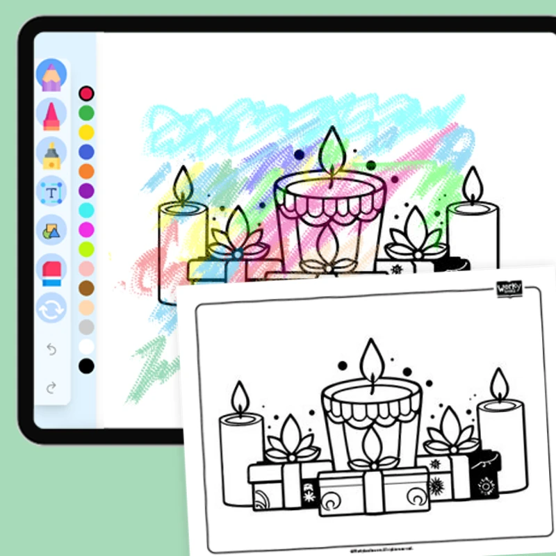 Diwali Gifts — coloring-pages coloring page for Grade 1, Grade 2, Grade 3, Grade 4, Grade 5, page 1 of 1