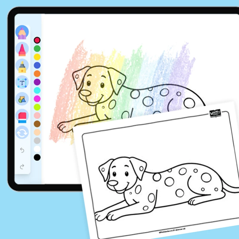Sleepy Dalmatian — coloring-pages coloring page for Grade 1, Grade 2, Grade 3, Grade 4, Grade 5, page 1 of 1
