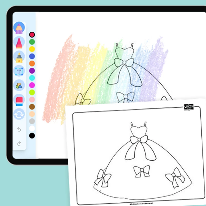 Princess Ballgown — coloring-pages coloring page for Grade 1, Grade 2, Grade 3, Grade 4, Grade 5, page 1 of 1