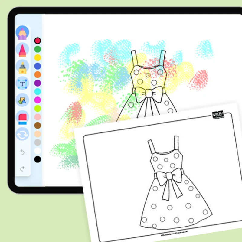 Summer Sundress — coloring-pages coloring page for Grade 1, Grade 2, Grade 3, Grade 4, Grade 5, page 1 of 1