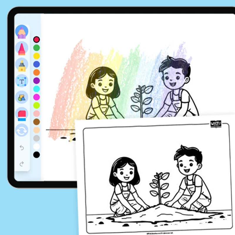 Plant for the Future — coloring-pages coloring page for Grade 1, Grade 2, Grade 3, Grade 4, Grade 5, page 1 of 1