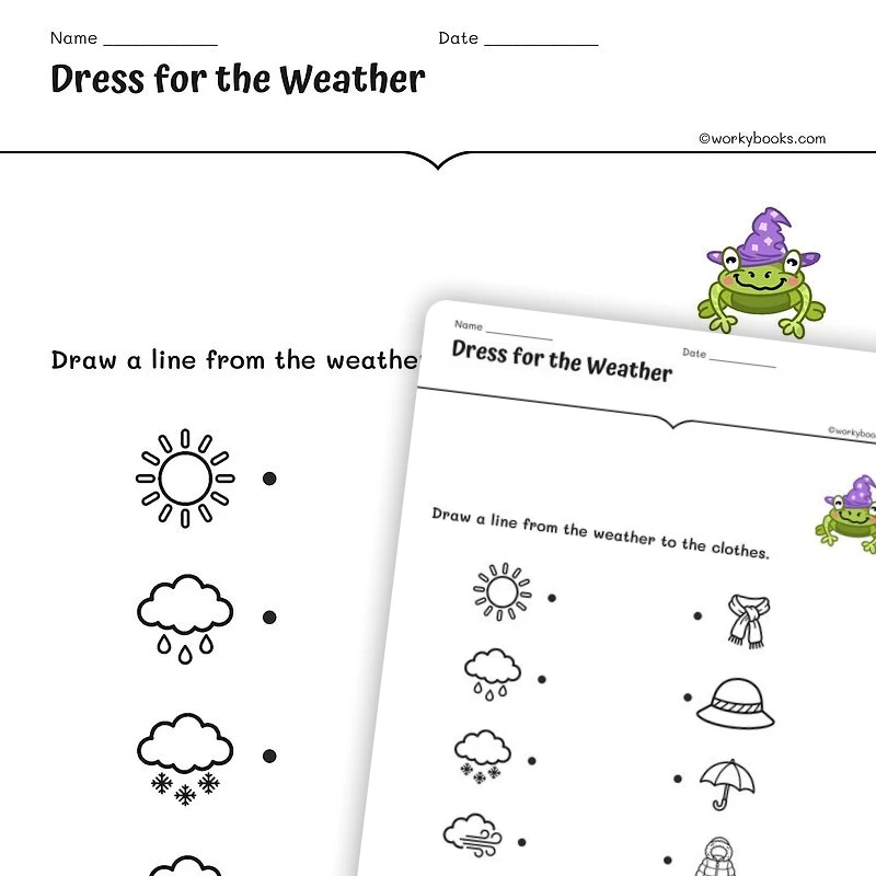 Dress for the Weather — science worksheet for Grade K, Grade 1, Grade 2, page 1 of null