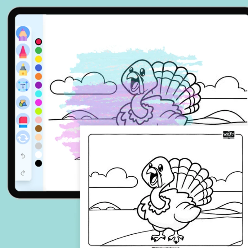 Farm Animal Turkey — coloring-pages coloring page for Grade 1, Grade 2, Grade 3, Grade 4, Grade 5, page 1 of 1