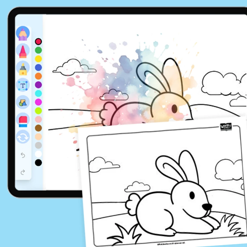 Farm Animal Rabbit — coloring-pages coloring page for Grade 1, Grade 2, Grade 3, Grade 4, Grade 5, page 1 of 1