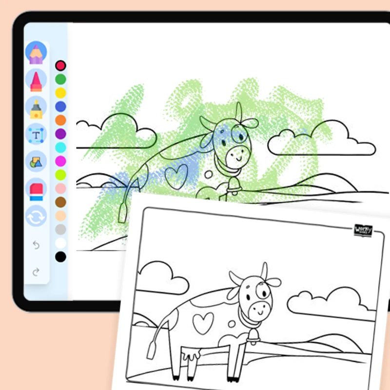 Farm Animal Cow — coloring-pages coloring page for Grade 1, Grade 2, Grade 3, Grade 4, Grade 5, page 1 of 1