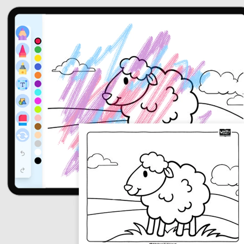 Farm Animal Sheep — coloring-pages coloring page for Grade 1, Grade 2, Grade 3, Grade 4, Grade 5, page 1 of 1