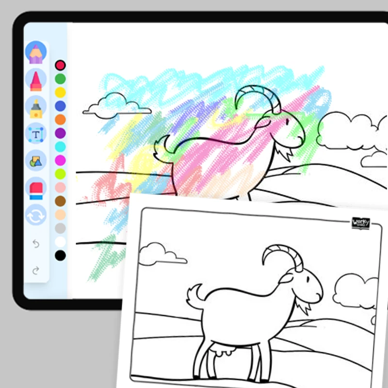 Farm Animal Goat — coloring-pages coloring page for Grade 1, Grade 2, Grade 3, Grade 4, Grade 5, page 1 of 1