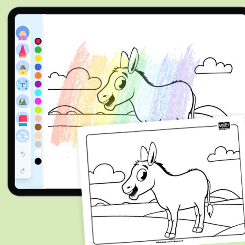 Farm Animal Donkey — coloring-pages coloring page for Grade 1, Grade 2, Grade 3, Grade 4, Grade 5, page 1 of 1