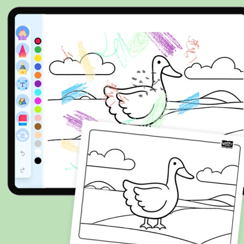 Farm Animal Duck — coloring-pages coloring page for Grade 1, Grade 2, Grade 3, Grade 4, Grade 5, page 1 of 1