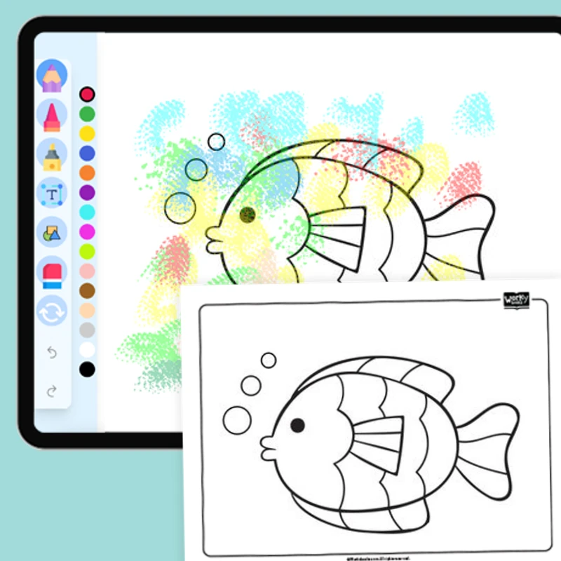 Blue Fish — coloring-pages coloring page for Grade 1, Grade 2, Grade 3, Grade 4, Grade 5, page 1 of 1