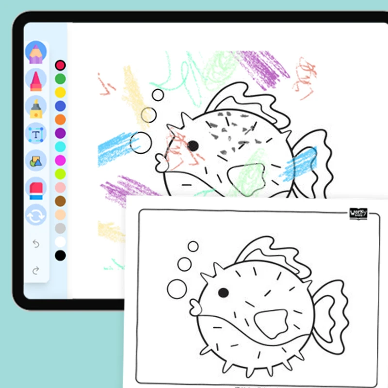 Purple Pufferfish — coloring-pages coloring page for Grade 1, Grade 2, Grade 3, Grade 4, Grade 5, page 1 of 1