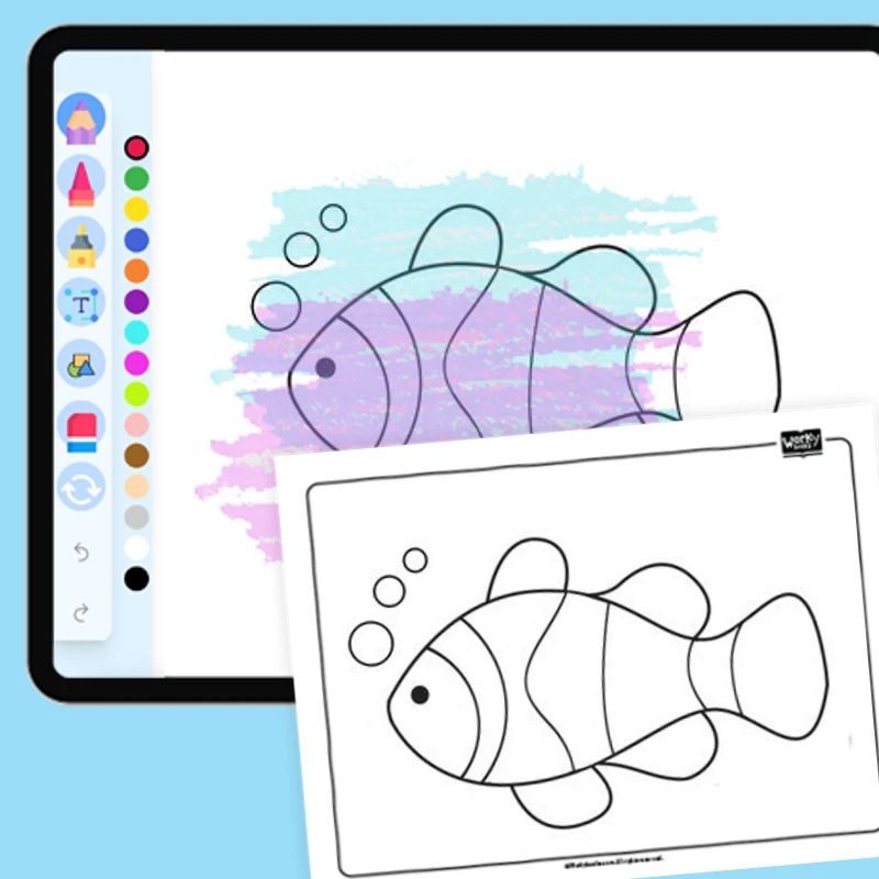 Orange Clownfish — coloring-pages coloring page for Grade 1, Grade 2, Grade 3, Grade 4, Grade 5, page 1 of 1