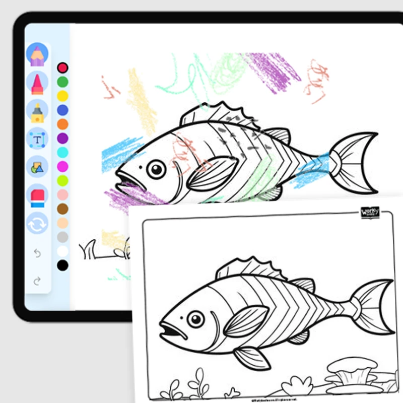 Zigzag Zapper Fish — coloring-pages coloring page for Grade 1, Grade 2, Grade 3, Grade 4, Grade 5, page 1 of 1