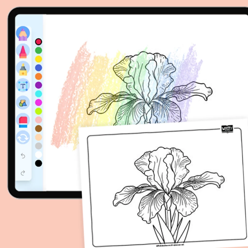 Iris, creativity — coloring-pages coloring page for Grade 1, Grade 2, Grade 3, Grade 4, Grade 5, page 1 of 1