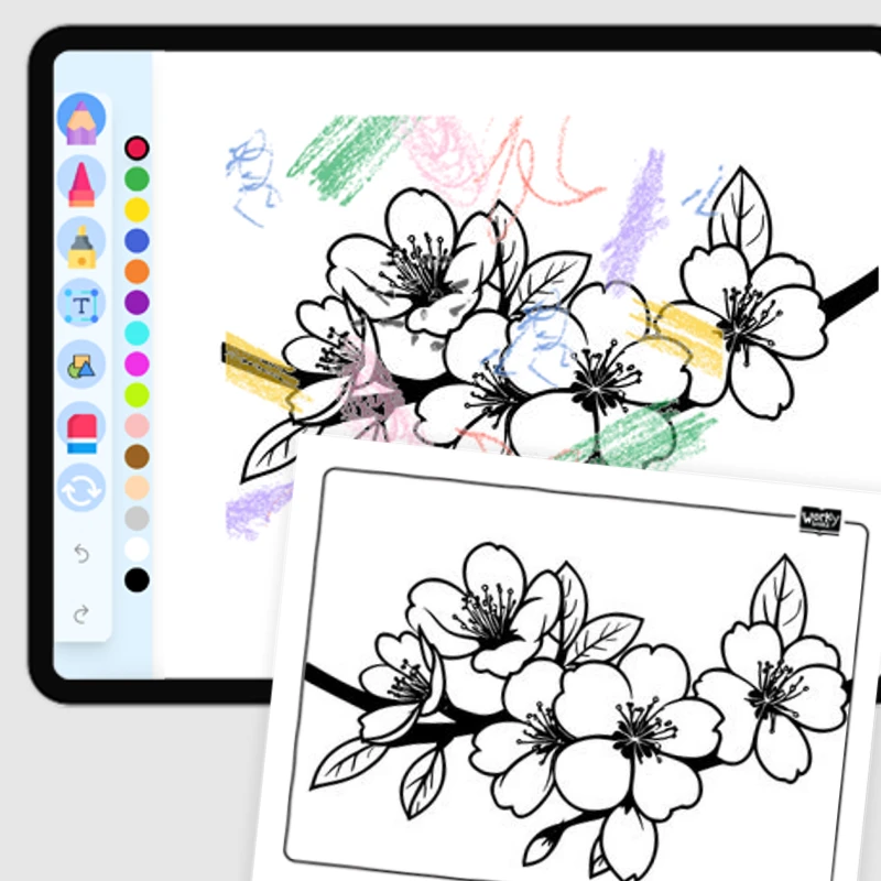 Cherry blossom, renewal — coloring-pages coloring page for Grade 1, Grade 2, Grade 3, Grade 4, Grade 5, page 1 of 1