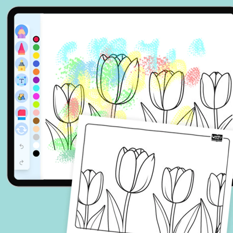 Tulip, spring — coloring-pages coloring page for Grade 1, Grade 2, Grade 3, Grade 4, Grade 5, page 1 of 1