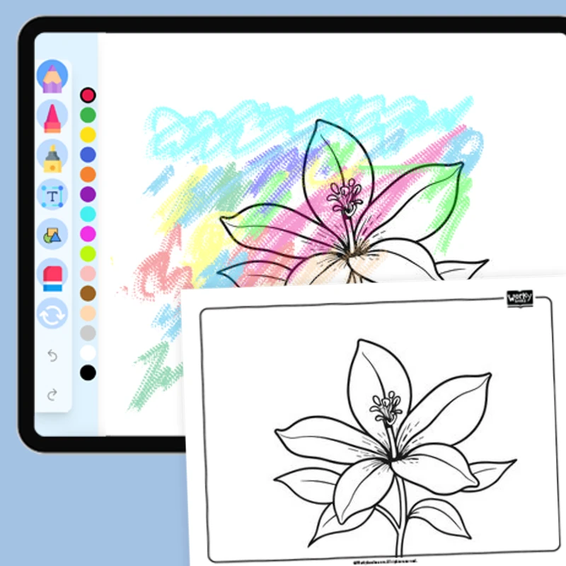 Lily, elegance — coloring-pages coloring page for Grade 1, Grade 2, Grade 3, Grade 4, Grade 5, page 1 of 1