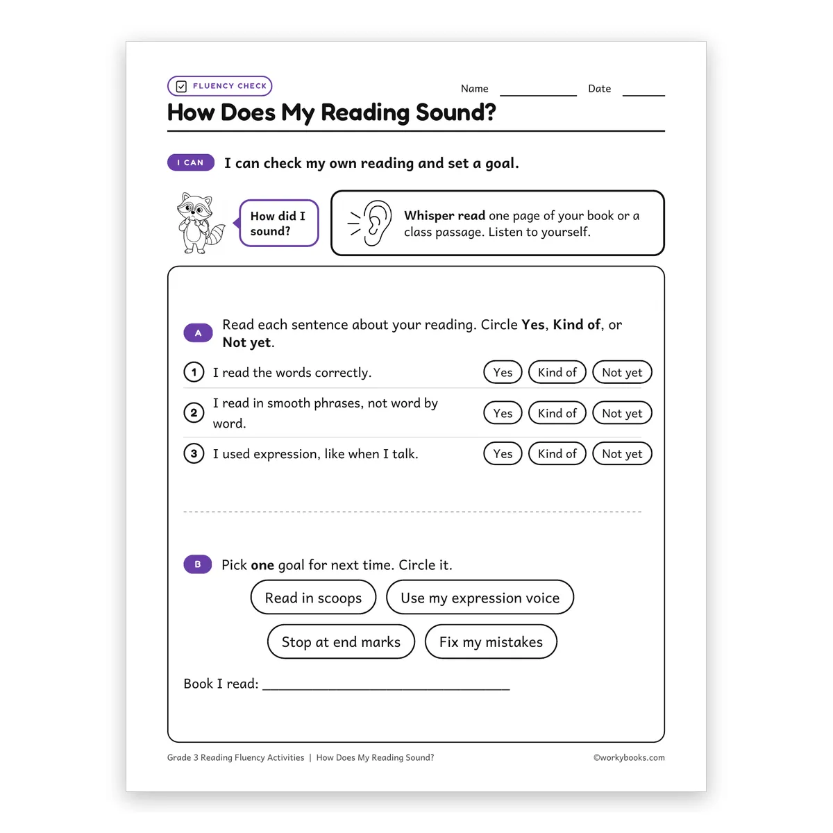 How Does My Reading Sound? — ela worksheet for Grade 3, page 1 of 2