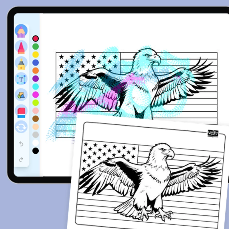 American Eagle — coloring-pages coloring page for Grade 1, Grade 2, Grade 3, Grade 4, Grade 5, page 1 of 1