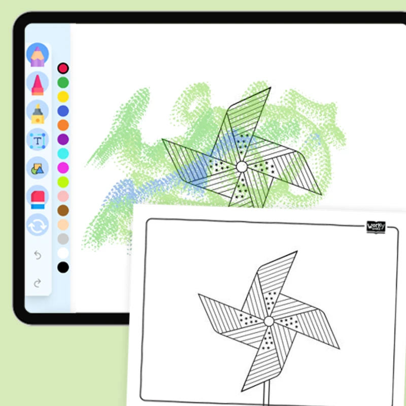 Fourth of July Pinwheel — coloring-pages coloring page for Grade 1, Grade 2, Grade 3, Grade 4, Grade 5, page 1 of 1